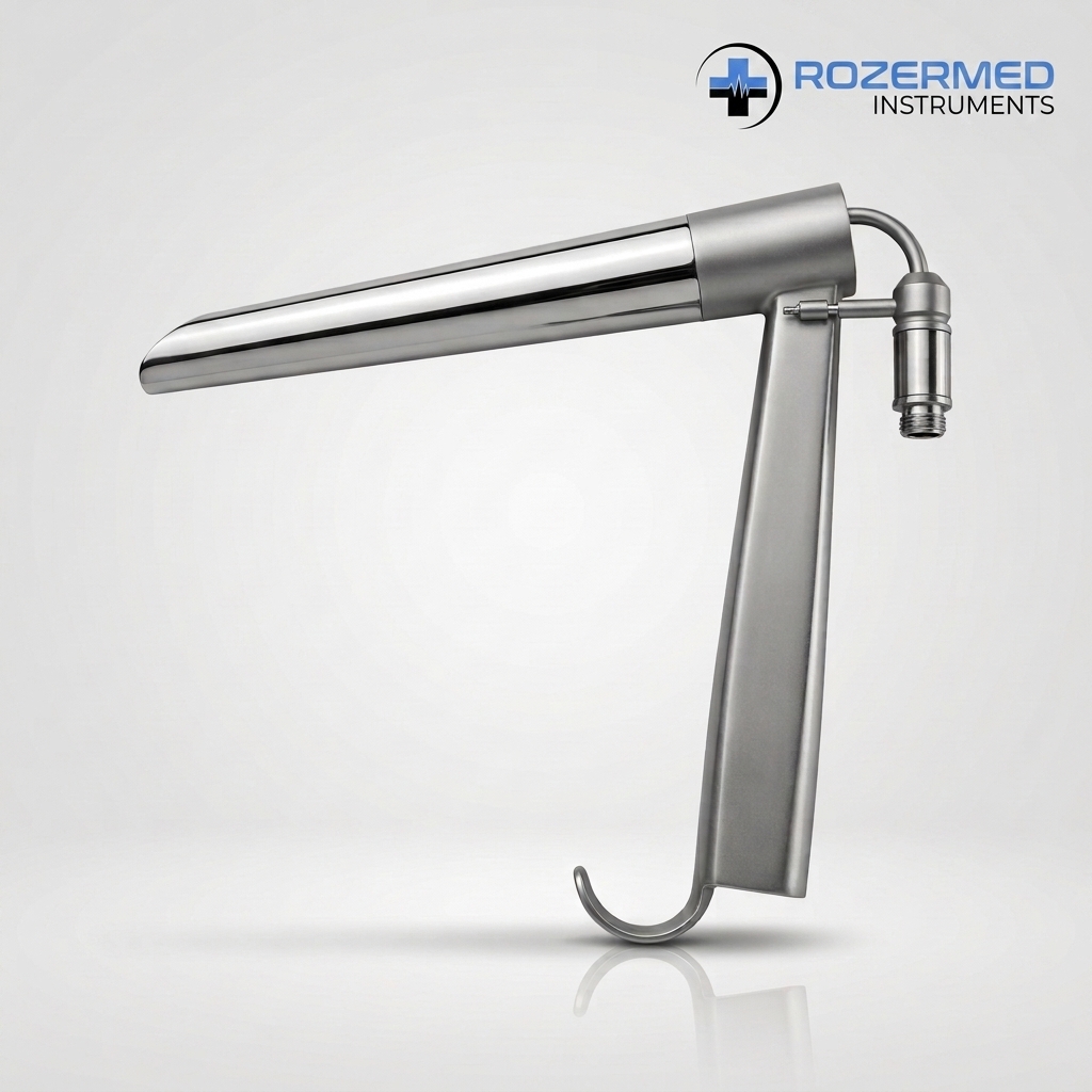 Anterior Commissure Laryngoscope with Fiber Optic Carrier Anterior Commissure Laryngoscope with Fiber Optic Carrier Adult Size made from German Stainless Steel for ENT Surgical Procedures