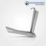 Benjamin Operating Laryngoscope for Children made from premium German stainless steel with integrated fiber optic light carrier for pediatric ENT surgical procedures.