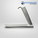 Benjamin Slimline Operating Laryngoscope and Subglottiscope 17cm made from German stainless steel reusable ENT surgical instrument by Rozermed Instruments.