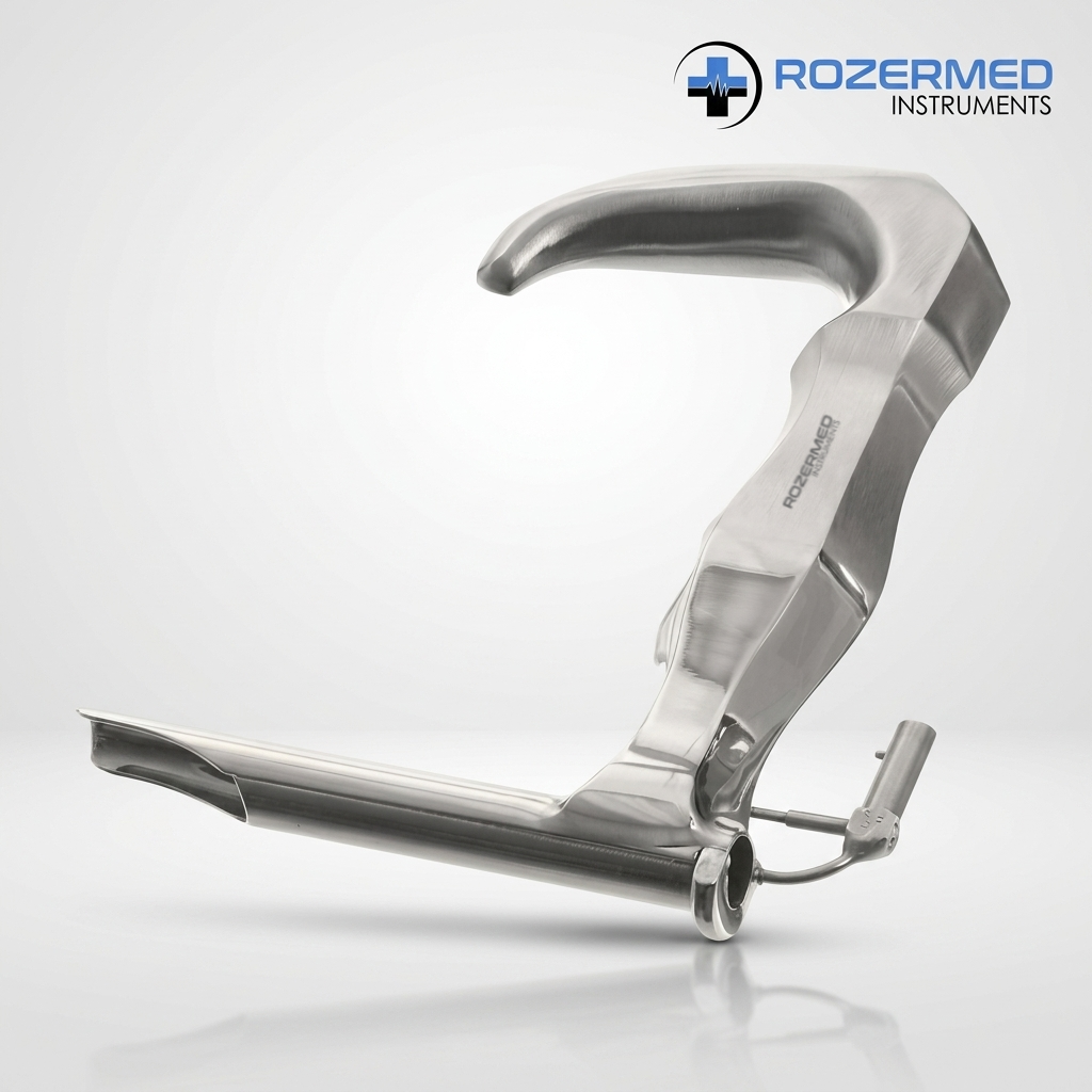 Holinger Infant Slide Laryngoscope (New Born) Rozermed-1 Holinger Infant (New Born) Slide Laryngoscope made from German stainless steel for neonatal airway examination and pediatric ENT surgery.