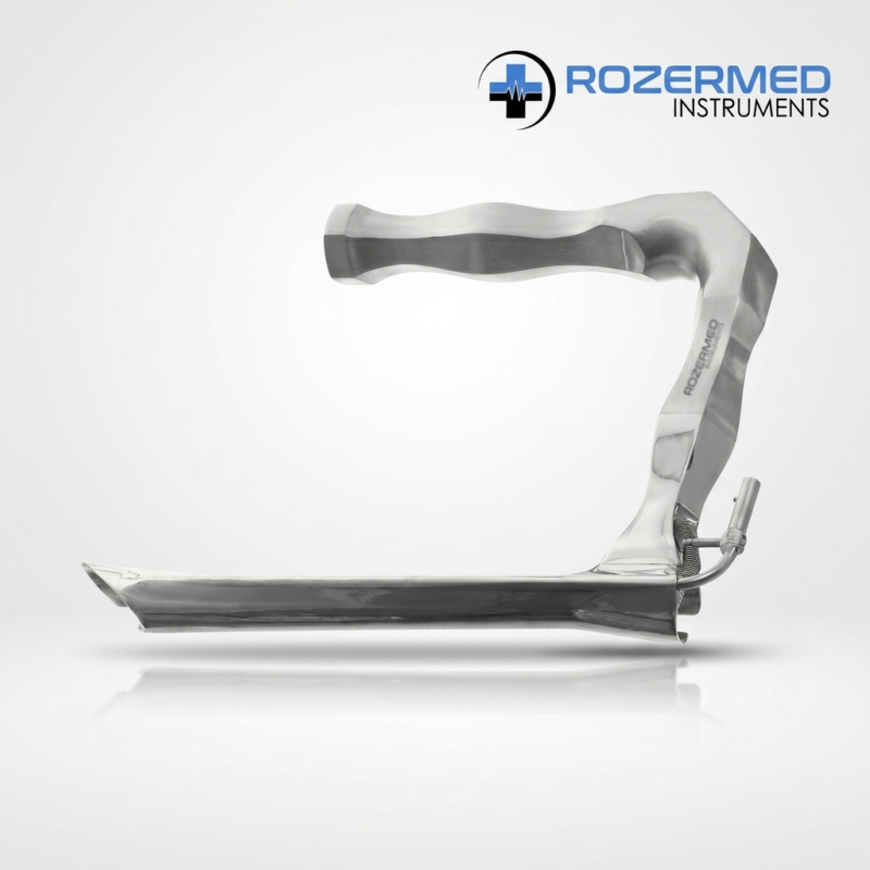 Holinger Anterior Commissure Laryngoscope manufactured from German stainless steel for enhanced visualization during ENT diagnostic and surgical procedures.